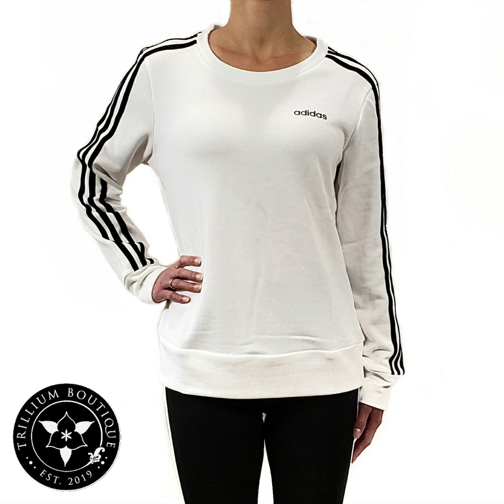 Adidas Climalite 3-Stripe Crewneck Sweatshirt NWT